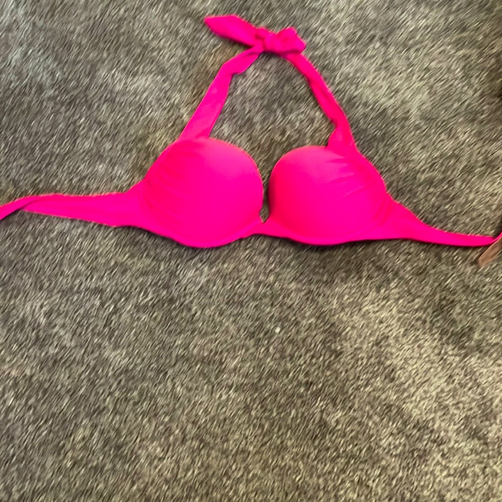 Victoria's Secret Hot Pink Halter Bikini Top